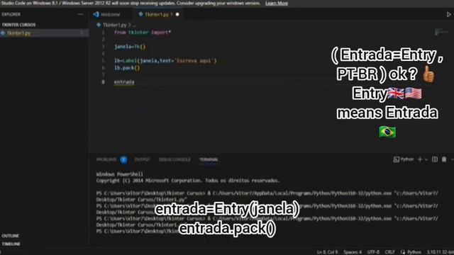 How to become a programmer in 1 hour with Python - Lesson 4: How to create an entry. смотреть онлайн