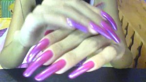 Nailsfashion's very long pink nails (video 5)