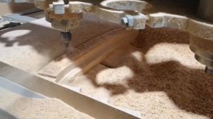 Раскрой букового щита фрезой 8мм на станке ЧПУ