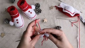 Мастер Класс. Пинетки "Новогодний Гномик" спицами!