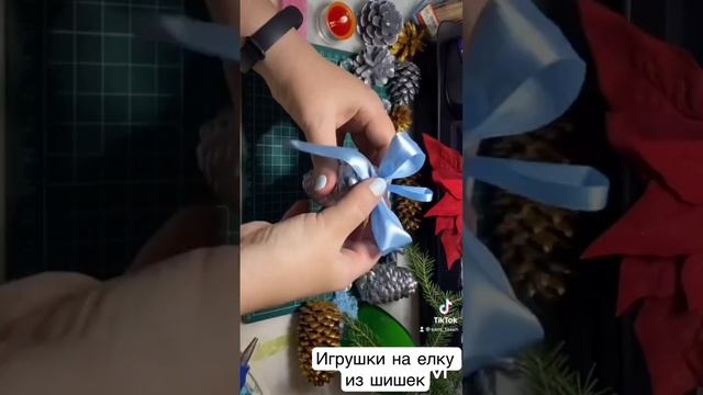 Игрушки на елку из шишек #новыйгод #поделкинановыйгод #поделкисвоимируками #природныйматериал