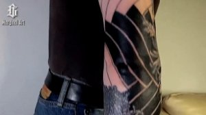 Татуировка рукав в процессе.Tattoo sleeve in the process.