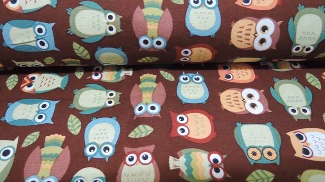 (2367) Совы на коричневом (ткань)