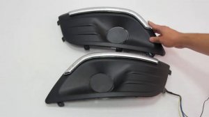 Накладки на противотуманные фары с ДХО Лада Ларгус (ZFT-263-1)