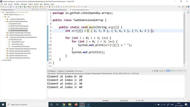 Java Tutorial For Beginners | 2D Array In Java Programming | Arrays For Beginners | SimpliCode