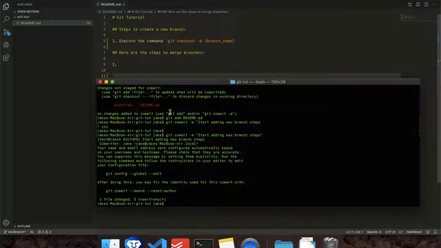 Git Tutorial - How to Merge Branches to Resolve Conflicts смотреть онлайн