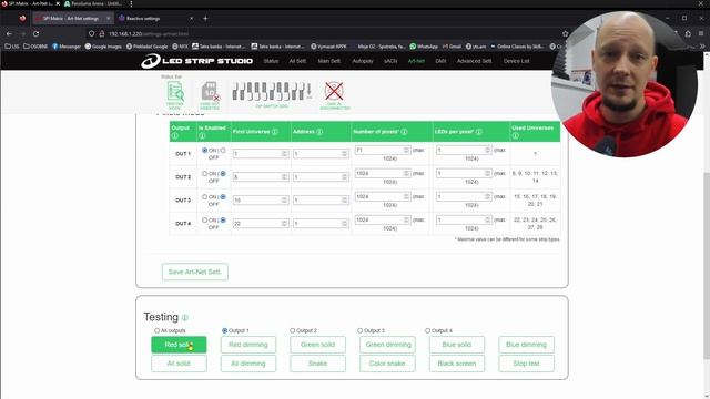 Resolume Arena and SPI Matrix/REACTIVO Art-net LED Controllers