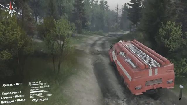 SpinTires Обзор Мода ЗиЛ-130 АЦ-40 Пожарная машина смотреть онлайн
