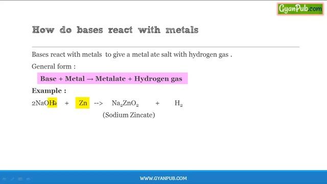 How bases react with metals CBSE Class 10 Chemistry Notes смотреть онлайн