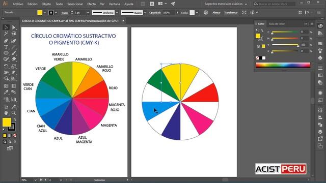Crear rueda o el círculo cromático sustractivo o de pigmentos CMYK en Adobe Illustrator y Photoshop смотреть онлайн