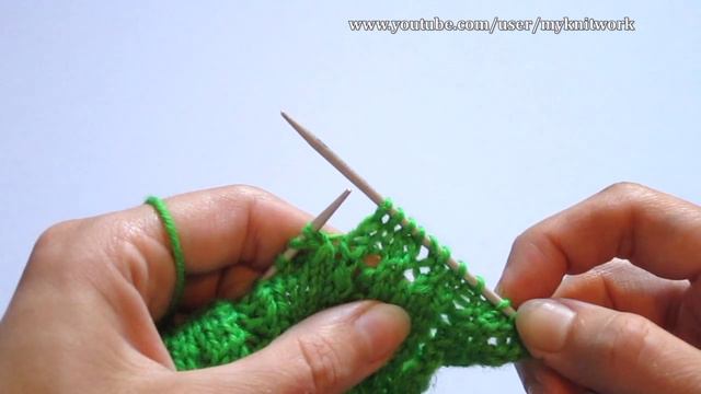 Вязание спицами. Узор "Ажурные квадраты". Knitting needles. Pattern "openwork squares."
