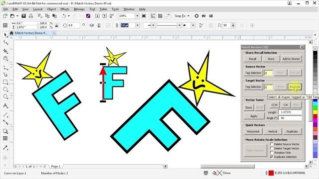 CorelDRAW macro - Match Vectors - Demo 09 смотреть онлайн