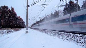 Электровоз ЭП20-014 "Олимп" (ТЧЭ-6) со скоростным поездом "Стриж" №710Н  Москва - Нижний Новгород.