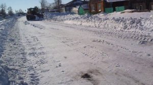 Kirovets K-701 snowplow DE-214/Снегоочиститель двухотвальный на тракторе К-701 в работе