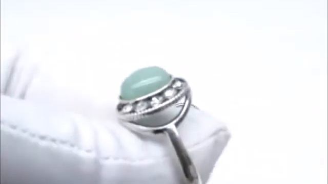 Стильный гарнитур серьги и кольцо с нефритом комплект украшений с серебром 12мк 2348 смотреть онлайн