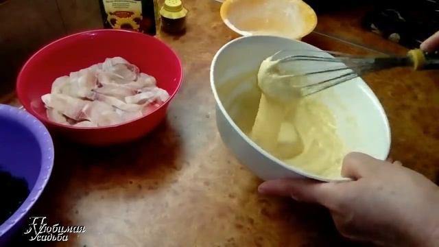 Морской язык в кляре с укропом