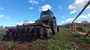 Дискую огород БДТ на МТЗ-80 под зиму! Autumn garden treatment with MTZ-80 tractor