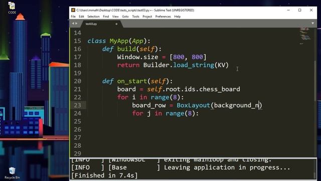 creating a chess board with Python and Kivy смотреть онлайн