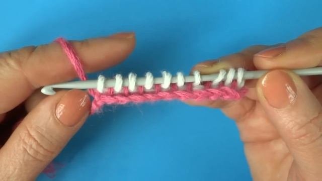 Tunisian Crochet Pattern   Двухцветный тунисский узор вязания   2