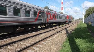 Эл.-воз ЭП2К-360 "Виктор Бирюков" (ТЧЭ-6) со скорым фирм. поездом "Тюмень" №059Е Сургут - Москва.