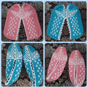 Тапочки-следочки "Снежинки"