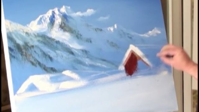 Живопись.Как рисовать снег.уроки рисования.oil painting.как Боб росс