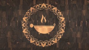 Торцевая разделочная доска с изображением казана