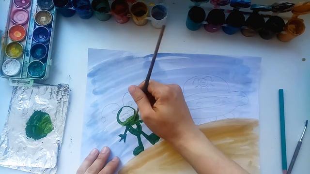 Рисование «Летающие тарелки и пришельцы из космоса» (6-7 лет) смотреть онлайн