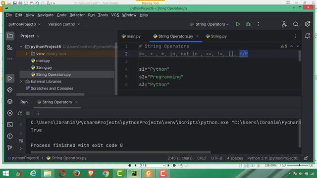 10. How to use Strings Operators in Python  |  Program for String Operators in Python #viral #video