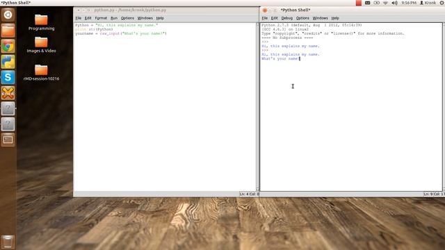 Python Tutorial  #.1 Basic raw_input & variables/strings.