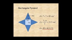 Grade 6 Surface Area of Pyramids