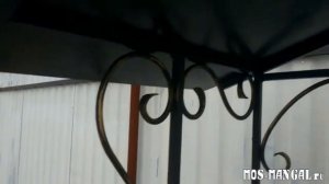 Недорогой кованый мангал с крышей "Дружба"