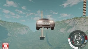 BeamNG Drive Спуск по рампе без тормозов на автомобиле! (VAZ 2110) Мод патруль!