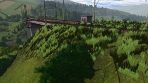 2ЭЛ4-003 С грузовым составом на мосту Trainz 2019