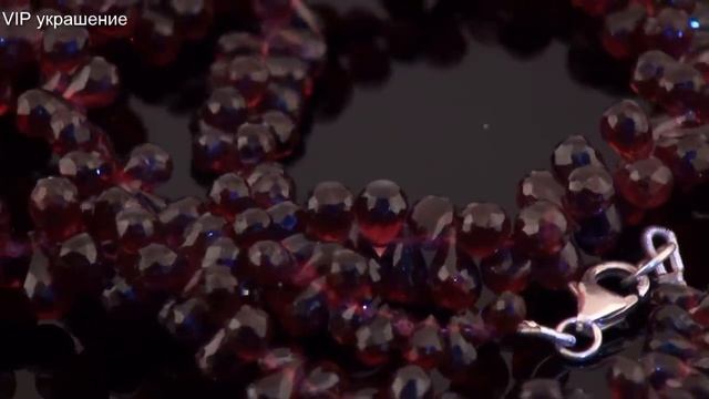Бусы из граната ручной огранки 