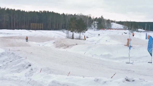 Зимний мотокросс в городе Каменск-Уральский на мото - снегоходах #КаменскУральский