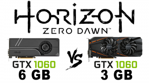 GTX 1060 6 Гб vs 3 Гб (GTX 1066 vs GTX 1063) в Horizon Zero Dawn