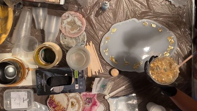 Эффект облаков в технике resin Art. Эпоксидная смола техника «облака». Поднос из эпоксидной смолы. смотреть онлайн