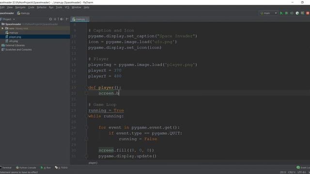 Pygame Tutorial - 4 - Adding Images into our Space Invader Game