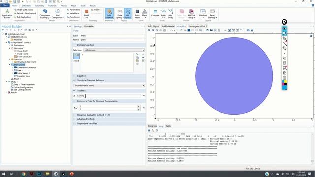 Plate Deformation Simulation in COMSOL- Introducing Damping (spring damper)- Finite Element Modelin