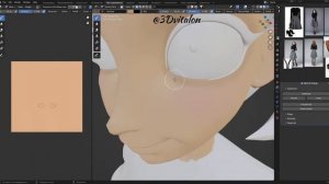 Текстуры: лица и одежды стилизованному персонажу в Blender 3.6.4 часть 13