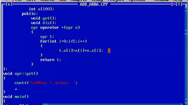 Add Two Array by Redefine Addition Operator Using Operator Overloading in CPP