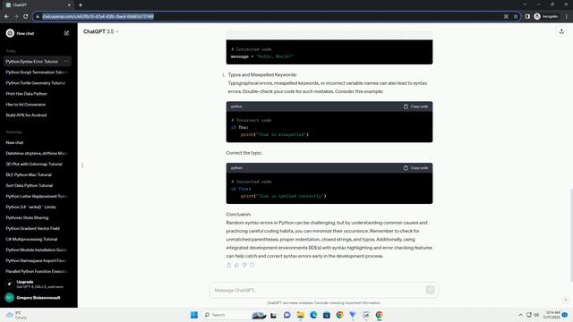 Random invalid syntax in python
