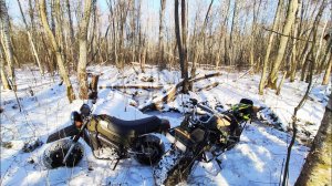Мотоцикл Тула и Самодельный полноприводный мотовездеход 2х2 - разведка новой дороги.