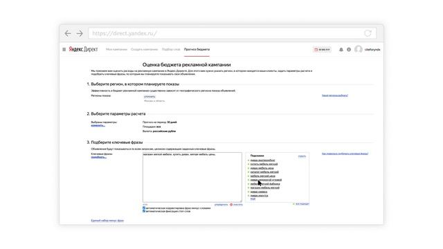 Как оценить рекламный бюджет в Яндекс.Директе смотреть онлайн