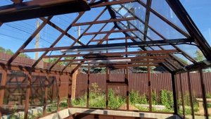 Английская теплица из стекла Розалин 3x6 м с автоматикой в Орехово-Зуево (138)