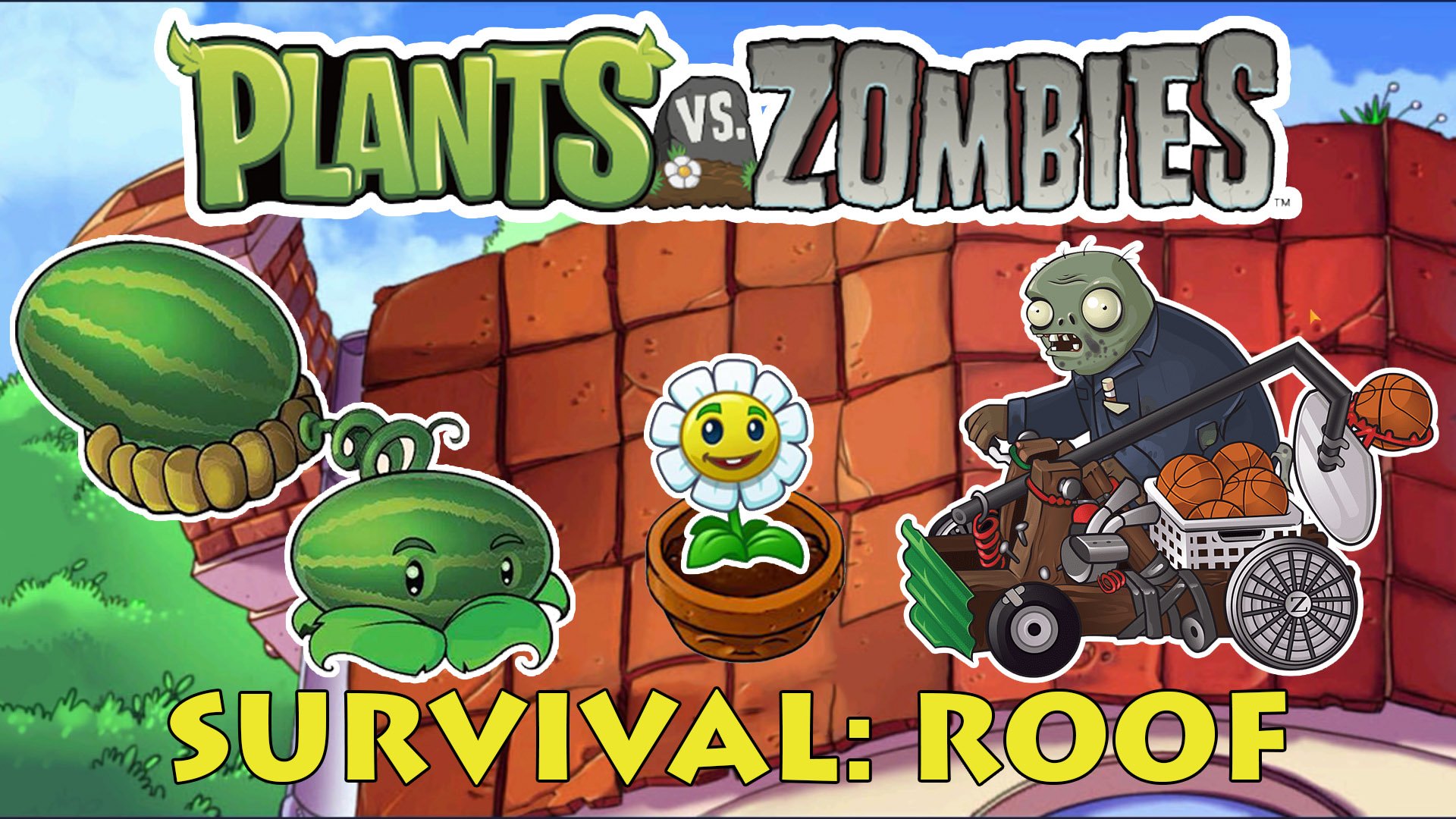 Растения против Зомби Выживание Крыша| Plants vs Zombies Survival Roof