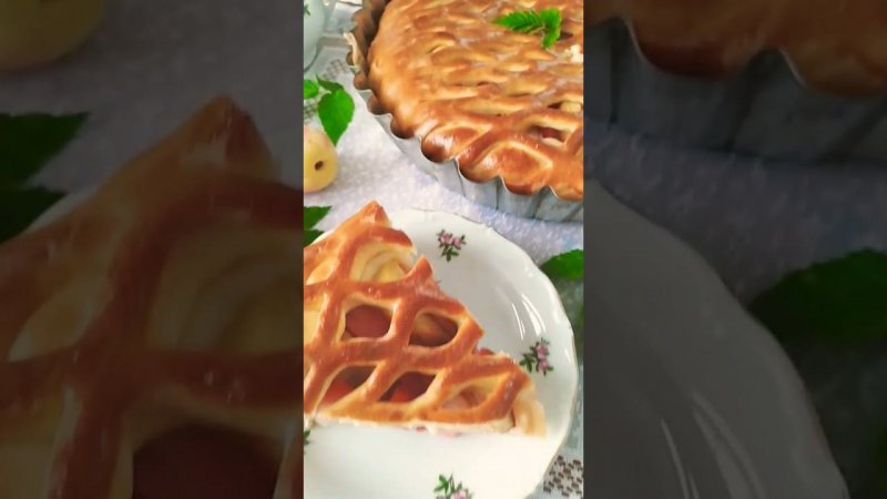 Летний сдобный пирог с нектаринами#shorts #рецепты #cake #кулинария #еда #food #торт