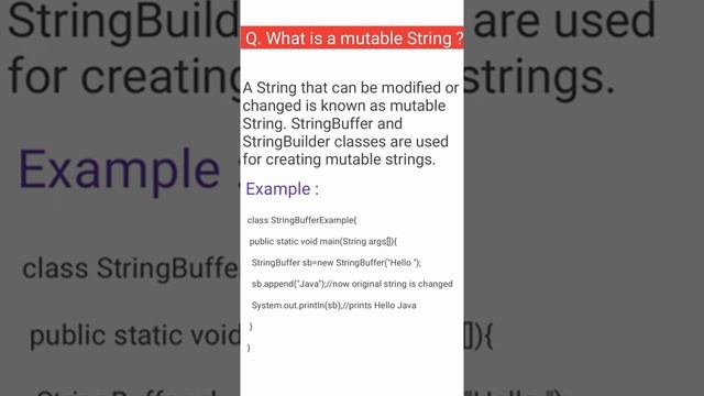 ? What is mutable String in Java #sorts