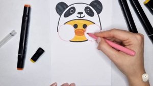Как нарисовать уточку Лалафанфан в костюме панды | Lalafanfan | Утка Лалафан